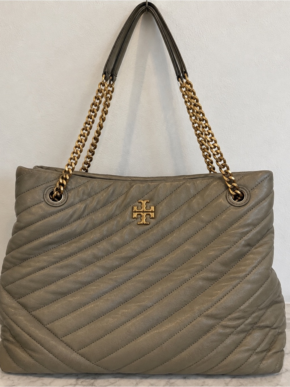 Tory Burch Kira Chevron Tote - Gray Heron
